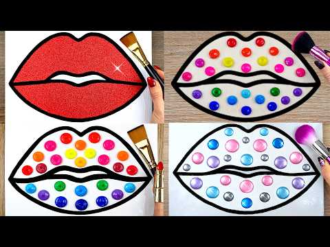 🌈4 Soothing LIPS Painting Techniques for Beginners!