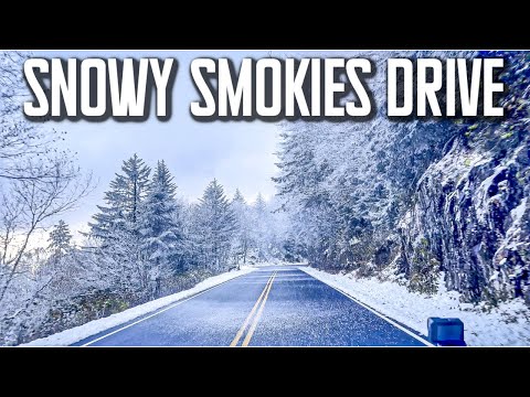 GATLINBURG, TN: SNOWY DRIVE TO TENNESSEE'S HIGHEST PEAK- Kuwohi Road (Formerly Clingman's Dome)