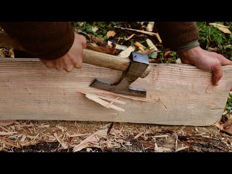 Hand Hewing Ash Planks with an Axe for an Anglo-Saxon Shield - Part II | Early Medieval Woodworking