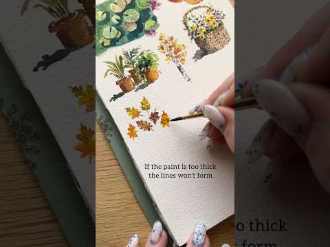 Tiny watercolor study: Fall leaves