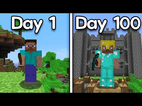 I Spent 100 Days in Nostalgic Minecraft