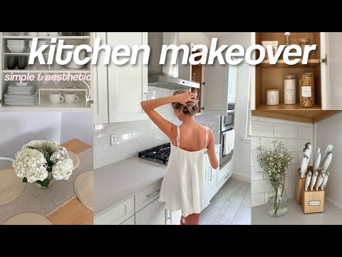 organize my kitchen with me 🪞 aesthetic + pinterest inspired & tour