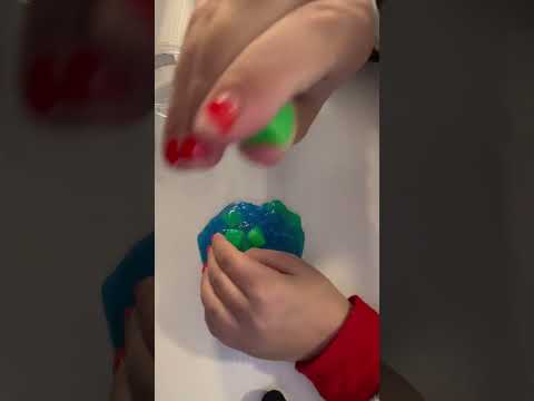 Slime ASMR!!#slime #asmr #blue #green