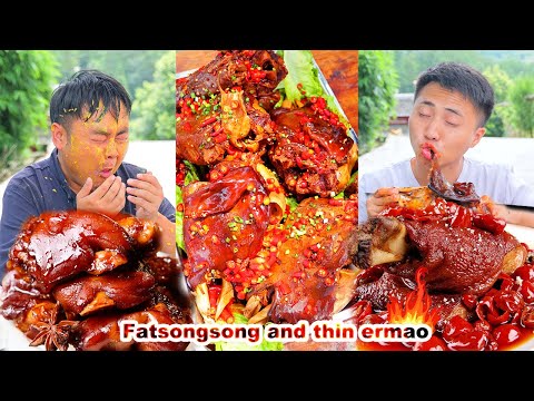 mukbang | Songsong and Ermao got into a big fight over a lamb leg | Chinese food