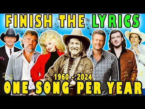 Finish The Lyrics - One Song per Year Country Songs 🤠 1960 - 2024 | Country Hits Music Quiz 🎶