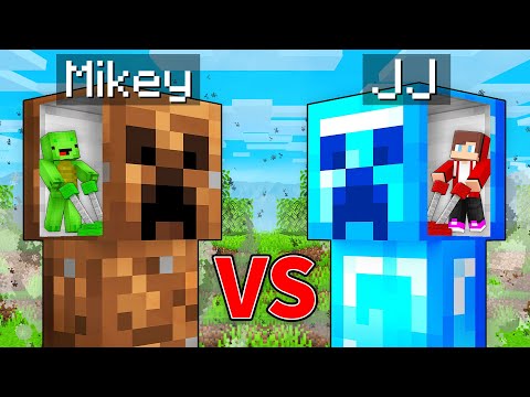 JJ's RICH Creeper vs Mikey's POOR Creeper Survive Battle in Minecraft - Maizen