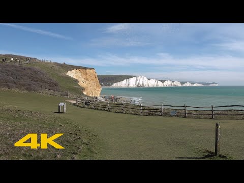 Seaford Walk: Town Centre & Clifftops【4K】