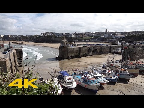 Newquay Walk: Town Centre & Beach【4K】