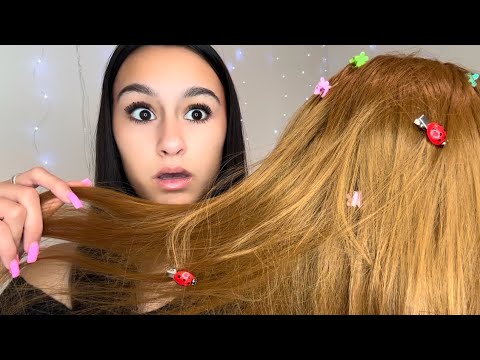 ASMR| School nurse gets BUGS and FLOWERS out your hair?! 😱