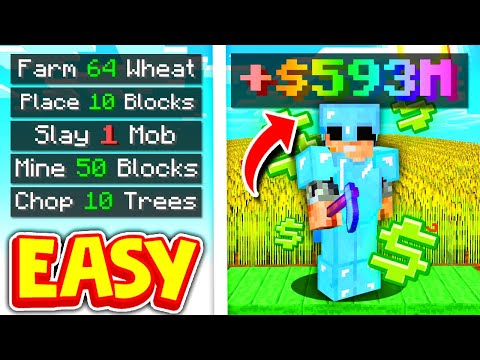 Complete EASY CHALLENGES and BECOME RICH in Minecraft SKYBLOCK | Minecraft SKYBLOCK SERVER #5