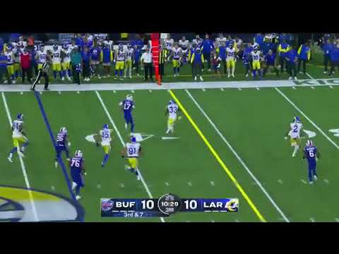 Josh Allen Filthy Stiff Arm vs Rams