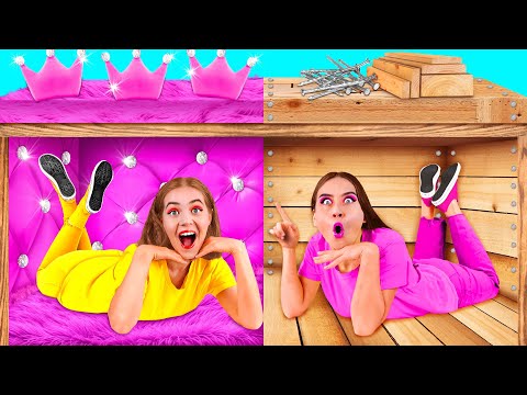 Secret Rooms Under The Bed | Rich VS Broke Crazy Challenge by TeenTeam