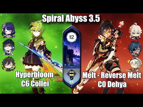 Melt / Reverse Melt C0 Dehya and Hyperbloom-Aggravate C6 Collei | Genshin Impact Spiral Abyss 3.5