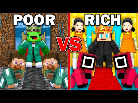 Mikey POOR vs JJ RICH Squid Game King Survival Battle in Minecraft (Maizen)