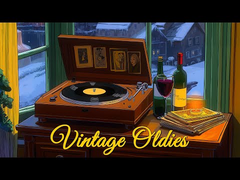 1950 snowy night with vintage oldies playing in another room (relax/study/sleep)