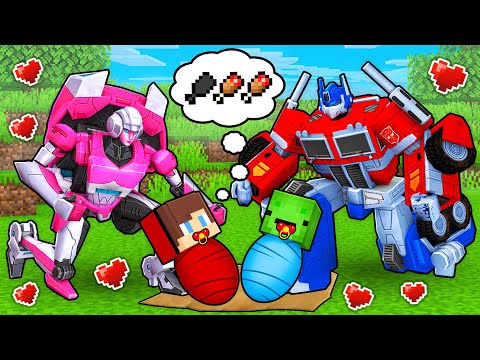 JJ and Mikey ADOPTED By TRANSFORMERS Family in Minecraft - Maizen