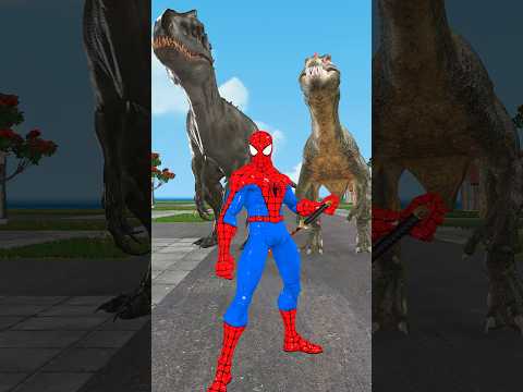 Spider-Man Sword Attacks Dinosaurs T-rex Rescues Spider-Man Best #dinosaur #spiderman #dinosaurs