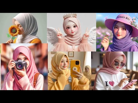 Modern & Trendy Hijab Dpz for Girls|Stylish Hijab Cartoon Profile Pic/Dpz for Whatsapp|Animated Dpz🌼