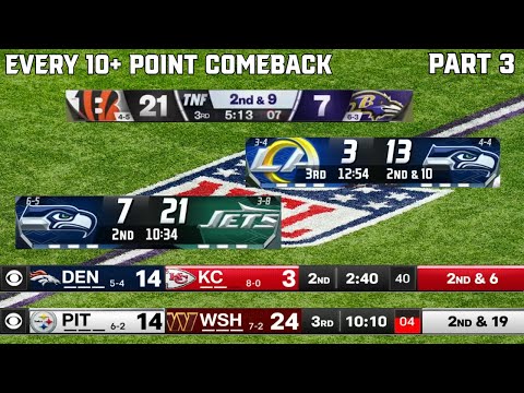 Every 10+ Point Comeback of the 2024 NFL Season | Part 3