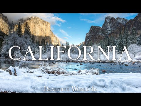 California 4K - Winter Serenity Snowy Peaks and Peaceful Landscapes Await - Calming Piano Music