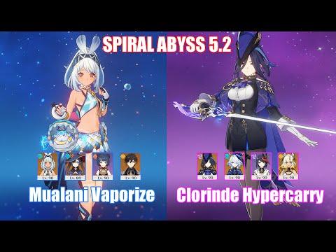 C0 Mualani Vaporize & C0 Clorinde Hypercarry | Spiral Abyss 5.2 | Genshin Impact