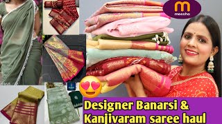 Meesho NEW ARRIVAL designer Saree Haul/Jimmy choo/Party wear/Banarsi Silk Saree/Meesho Haul