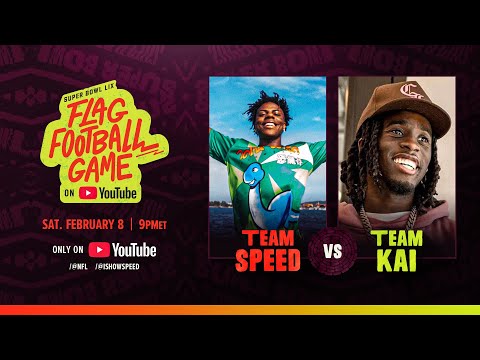 Team Speed vs. Team Kai @ Super Bowl LIX Flag Football Game on YouTube - Watch LIVE February 8