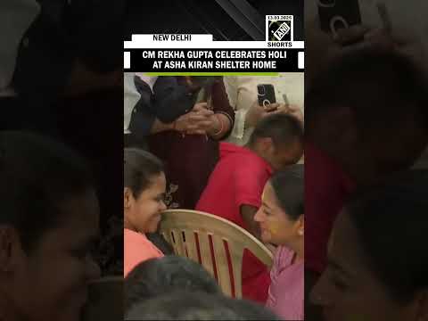 Delhi CM Rekha Gupta celebrates Holi at Asha Kiran Shelter Home