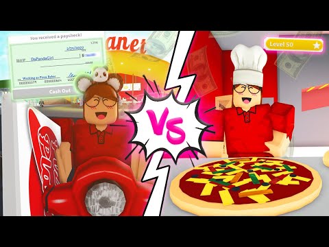 PIZZA DELIVERY V.s. BAKER in Bloxburg! Who earns more?!