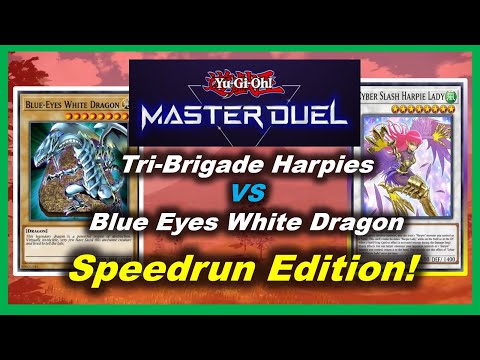 This was the FASTEST duel EVER! Tri-Brigade Harpies VS Blue Eyes White Dragon - Yugioh Master Duel