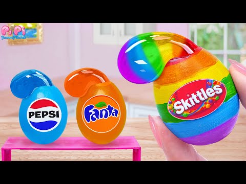 Easy Miniature Jelly DIY👋How To Make Miniature SKITTLES Rainbow Honey Jelly Egg🌈Pipi Yummy Cakes