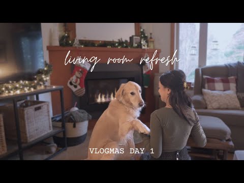 2024 Christmas Decorate with Me | cozy living room refresh, hanging stockings, creating a cozy home