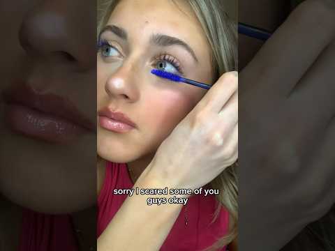 Trying blue mascara AGAIN (part 2) #subscribe #makeup