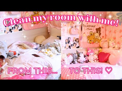 CLEAN MY ROOM WITH ME 🧹🎀  (motivating, satisfying, ♡)