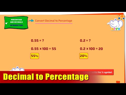 G5 - Module 18 - Introduction 2 - Decimal to Percentage | Appu Series | Grade 5 Math Learning