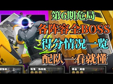 【絕區零】第6期危局強襲戰：各陣容VS全BOSS得分統計表！⭐️