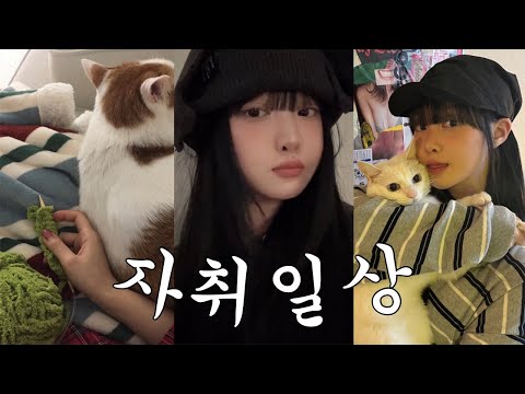 자취생의 겨울나기☃️ 나폴리탄 파스타와🍝 뜨개쇼핑 🧶 릴스 찍는 법 그리고 과메기 파티 .. ~