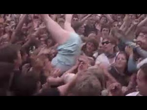 Katy Perry attempts to crowd surf while performing with 30H!3, back in 2008