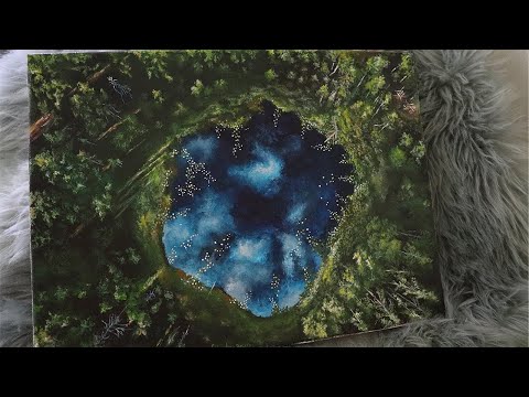 Magical Forest Pond | Acrylic Painting