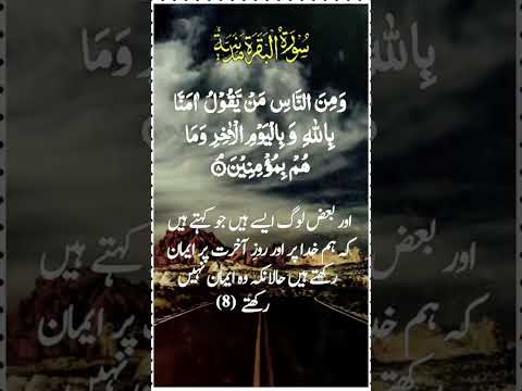 Surah Al Baqarah Ayat 8-14 Urdu Translation |Ayat #islam #youtubeshorts