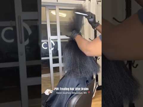 Treating Natural Hair After Braids ‼️ #silkpress #silkpress4chair #silkpressnaturalhair