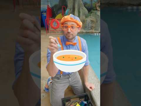 It's Blippi's Favorite Soup! Sink or Float with a Spoon! #blippi #shorts