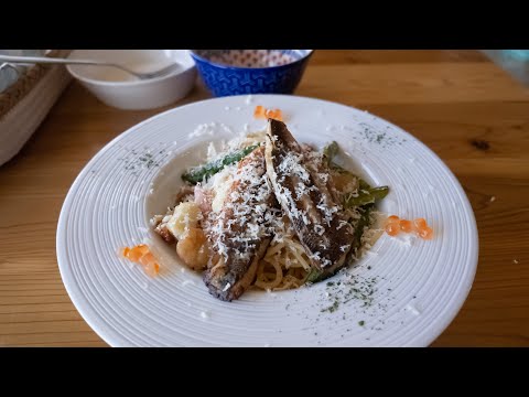 島さんぽ／沖縄グルメ／Dining and Cafe CHOPPIN ／沖縄のあの店この店／食いしん坊万々歳／恩納村／パスタ／チーズ「ちょっとだけよ、じゃない大盛りちょっぴん」おっさんVLOG #54