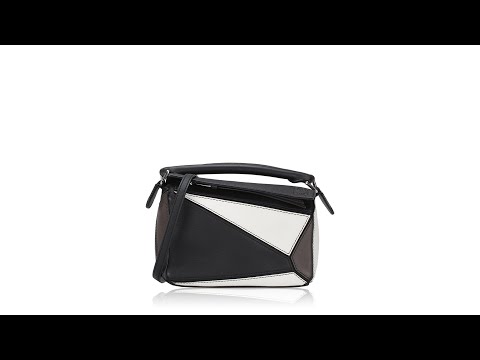 Loewe Calfskin Mini Puzzle Bag Black Taupe