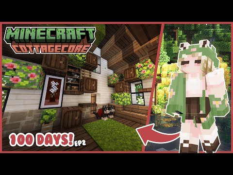 🍂 Cottage Decorating & Wheat Fields 🧸 100 Days of Cottagecore Minecraft 🍄 Ep 2