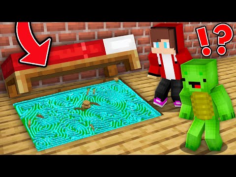 JJ and Mikey Found The SMALLEST MAZE under BED in Minecraft Maizen!