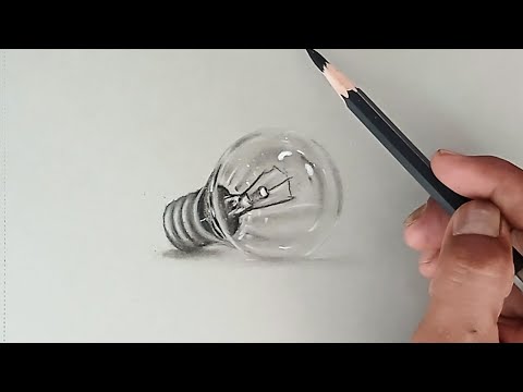 How to draw light bulb by pencil with easy ways.