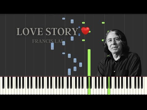 Love Story - Richard Clyderman (Composed by Francis Lai) | Synthesia Piano Tutorial