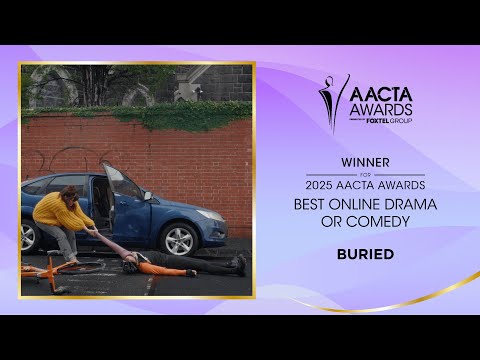 Marc Fennell & Dane Simpson present Buried with the AACTA Award for Best Online Drama or Comedy