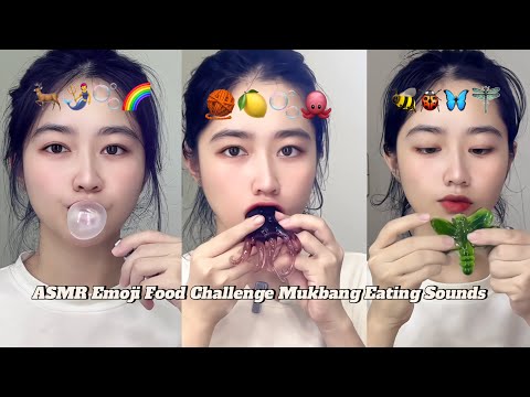 ASMR Emoji Food Challenge Mukbang Eating Sounds